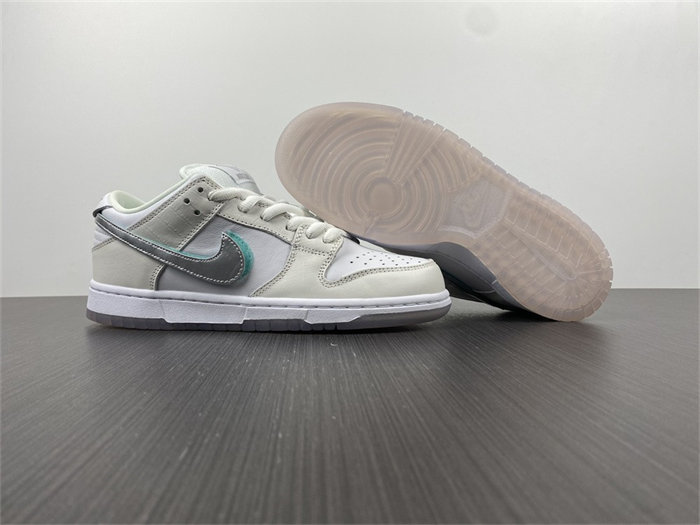 nike sb dunk low Di*m*nd supply co white Di*m*nd bv1310-100