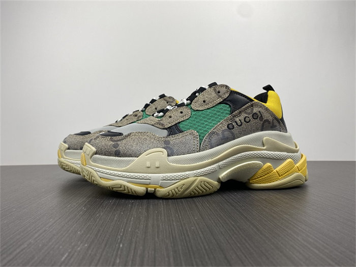 Gocci x BLCG The Hacker Project Triple S Beige Green Yellow 681067 UMO20 9766