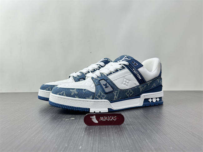 Luis Vitton LV Trainer Monogram Denim White Blue 1A9JGN